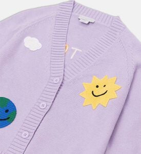 Knit Graphic Patches V-neck Cardigan Knit Graphic Patches V-neck Cardigan