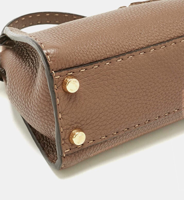 Fendi Preowned Fendi Brown Mini Peekaboo Top Handle Bag, Packshot View