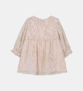 Long-sleeve Ruffled Shimmer Dress