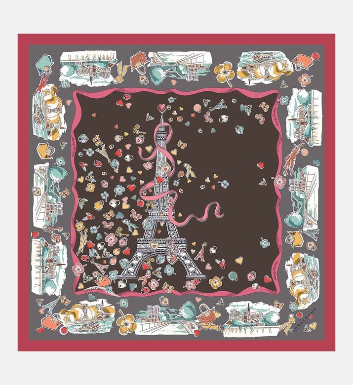 Silk Embroidered Square Scarf