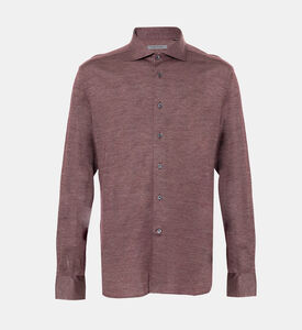 قميص بصف أزرار صوف بكر