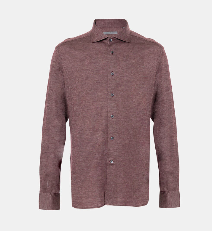 قميص بصف أزرار صوف بكر