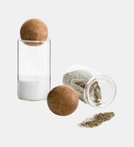 طقم ملح وفلفل ناتشور من خشب البلوط بيضاوي