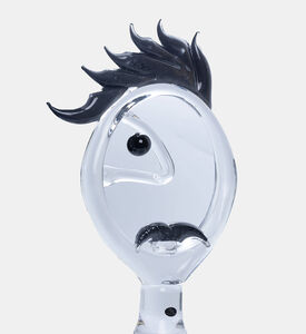 قطعة مركزية كريستالية بوجه رجل بشواب