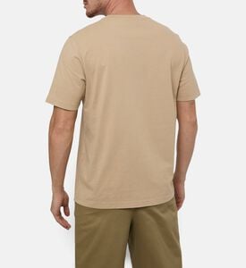 Maison Kitsune Embroidered Patch Straight-cut T-shirt, Beige, Xl, Model View