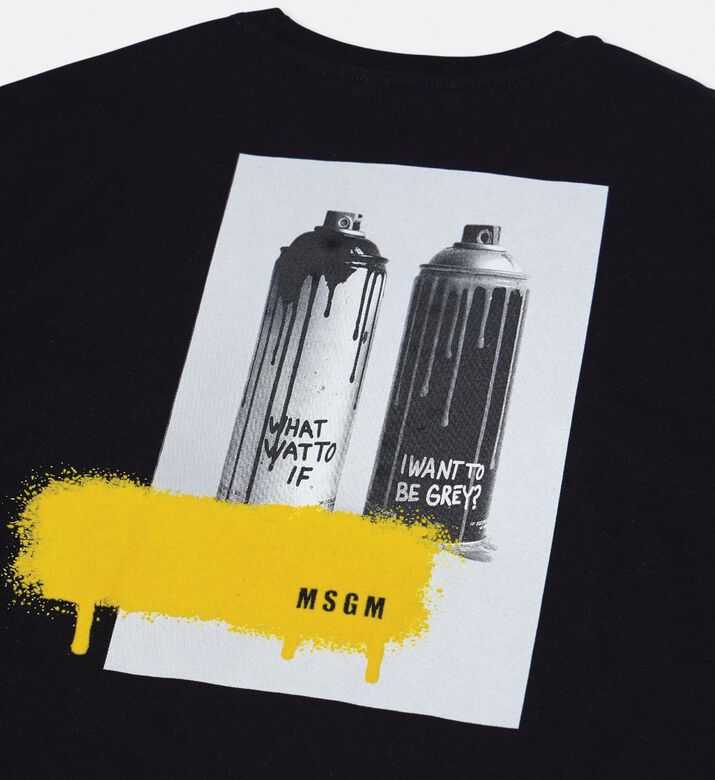 MSGM Cotton Back-graphic T-shirt, Packshot View