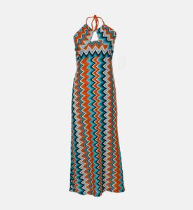 Reborn Colorful Chevron Halter Neck Maxi Dress, Packshot View