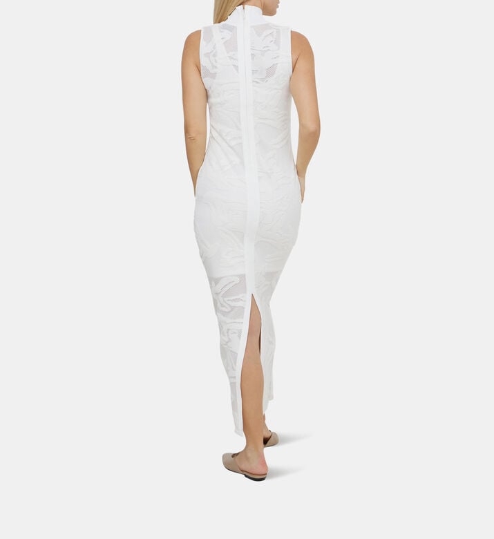 Sheer Jacquard Midi Gown Sheer Jacquard Midi Gown