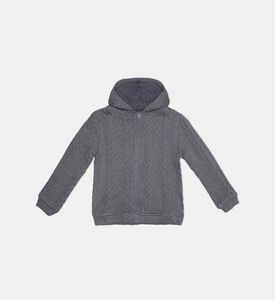 سويت شيرت محبوك بغطاء رأس بسحّاب