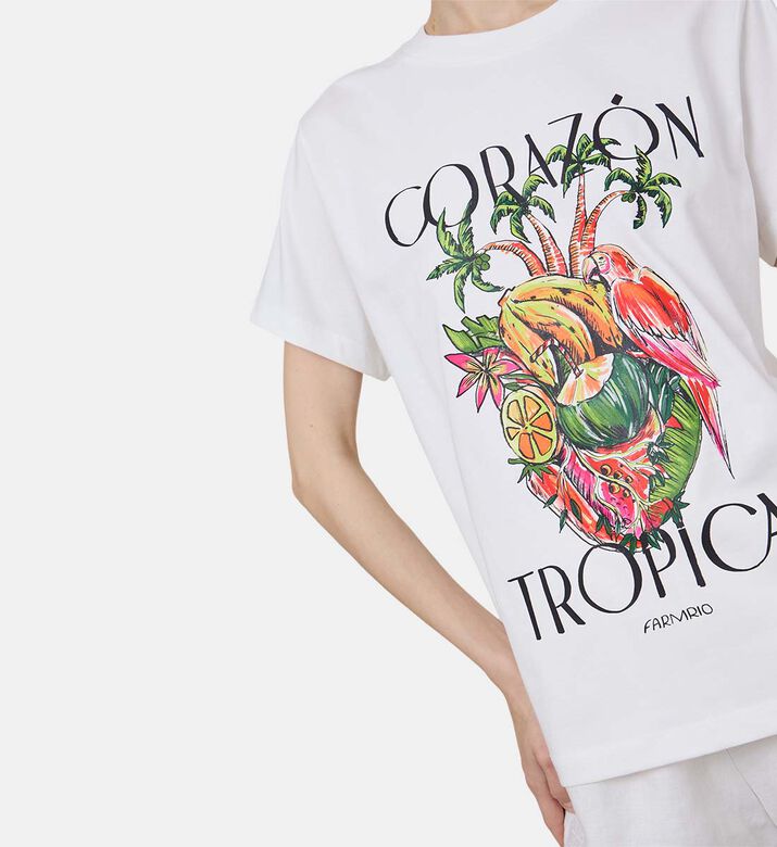 Corazon Tropical-print Crewneck T-shirt