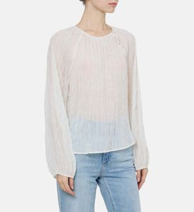Buttoned Crew Neck Top