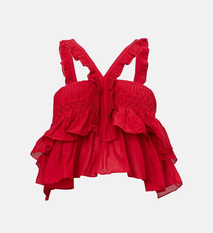 بلوزة قصيرة مكشكشة