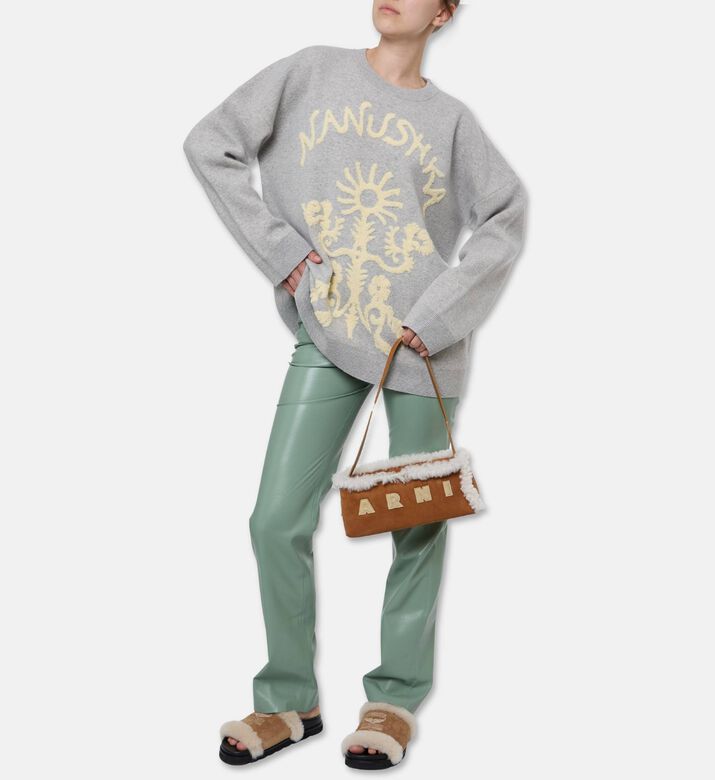 Nanushka Oswin Jacquard Logo-print Oversized Sweater, Model View