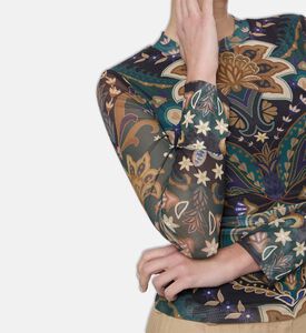 Farm Rio Paisley-print Long-sleeve Top, Model View