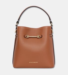 Strathberry Corda Smooth Leather Mini Bucket Bag, Brown, Packshot View