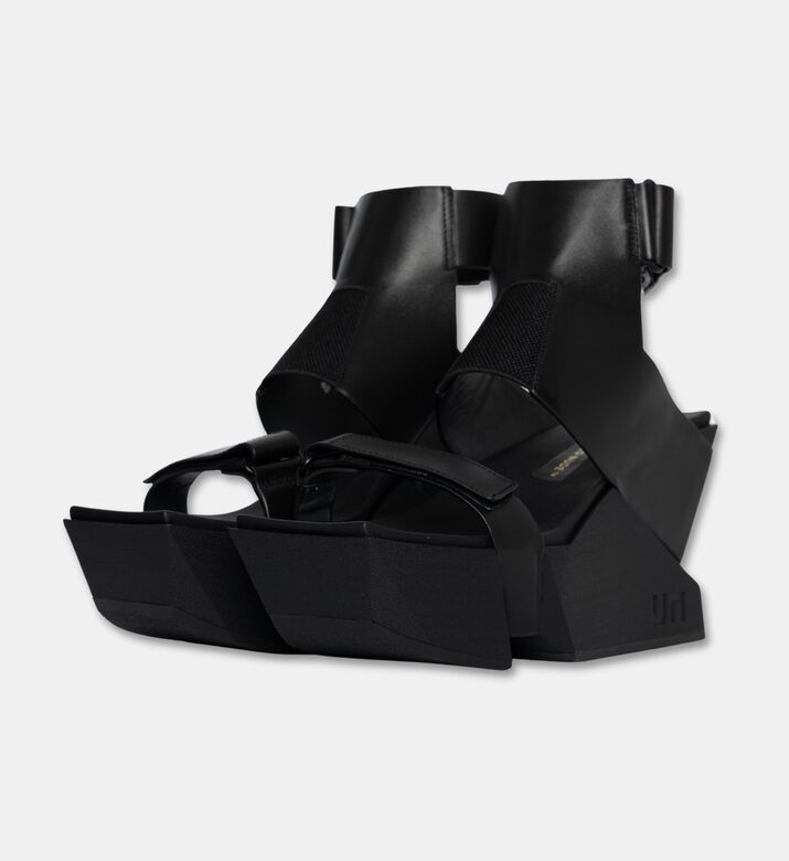 UN United Nude Cow Leather High-wedge Heel Sandals, Black, Eu-41, Packshot View
