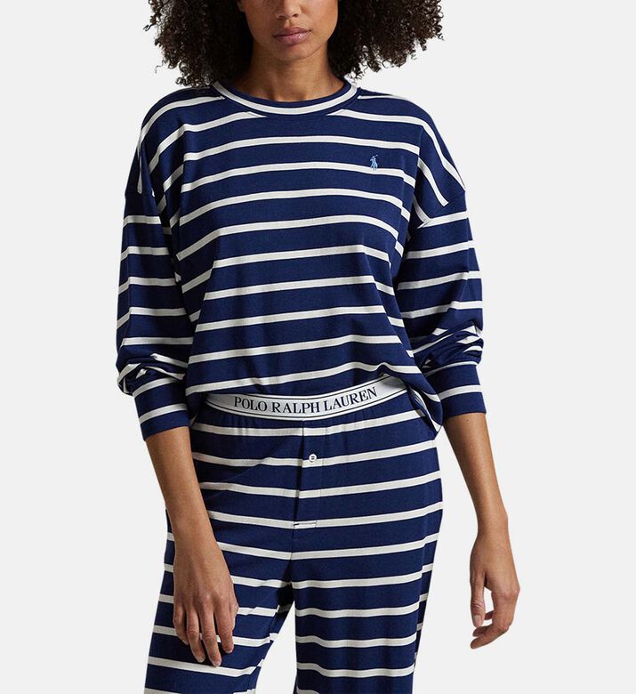 Polo by Ralph Lauren Striped Long-sleeve Pajama Set, Model View