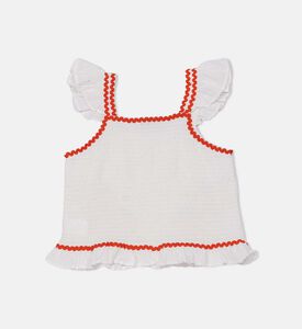 Embroidered Strawberry Sleeveless Top