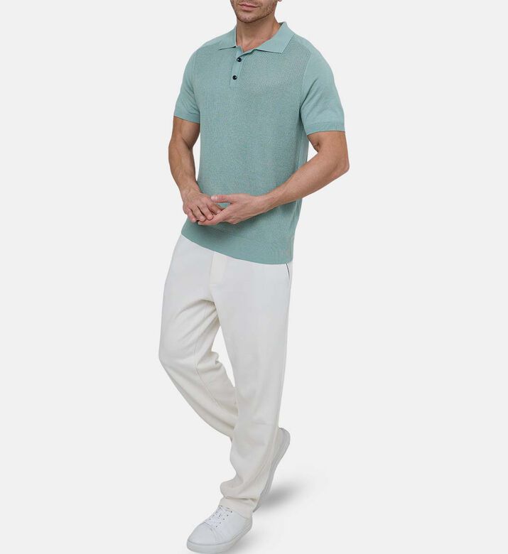 Silk Cotton Short-sleeve Polo Shirt