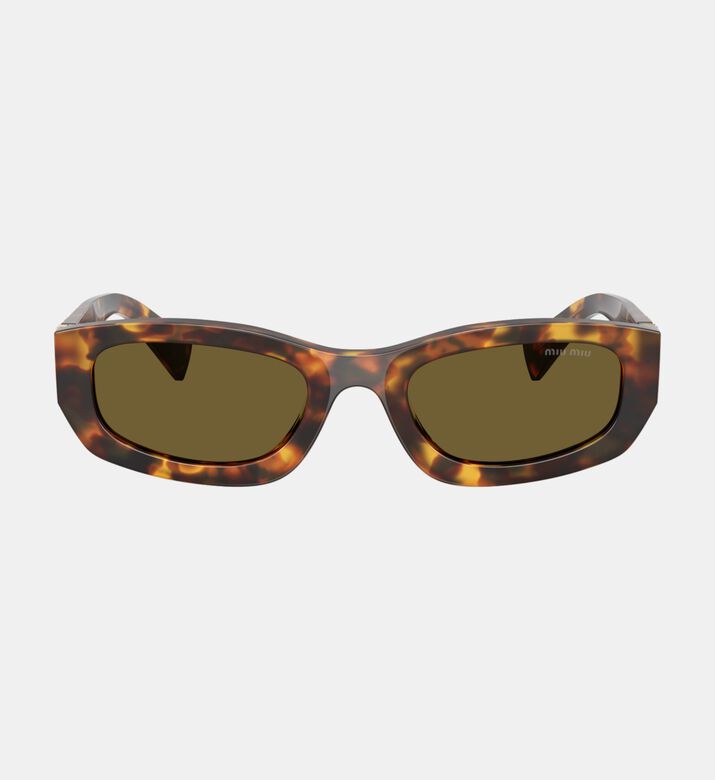 Miu Miu Oval-shaped Acetate Frame Sunglasses, Terracotta, Packshot View
