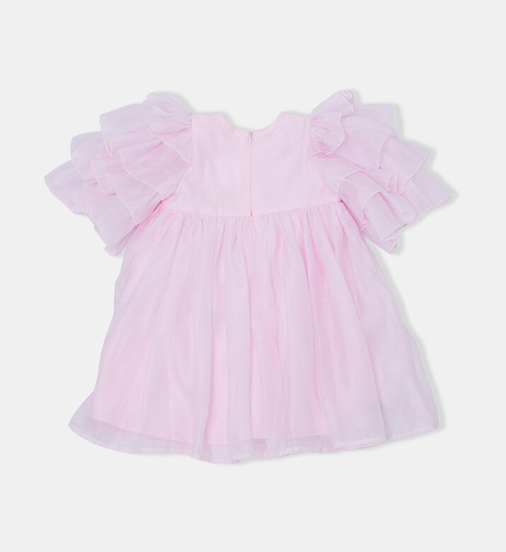 فستان متوسط الطول واسع بكشكشة