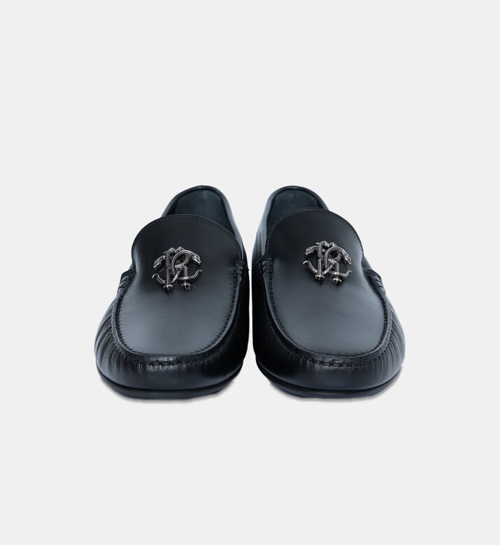 Leather Logo Monogram Loafers