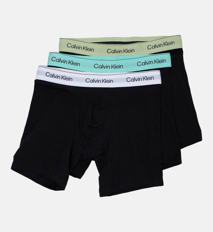 Calvin Klein Casual Logo-print 3-pack Boxers, Blue, Xxl, Packshot View