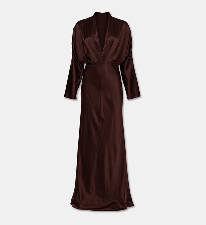 Forte-Forte Satin Deep V-neck Evening Dress, Packshot View