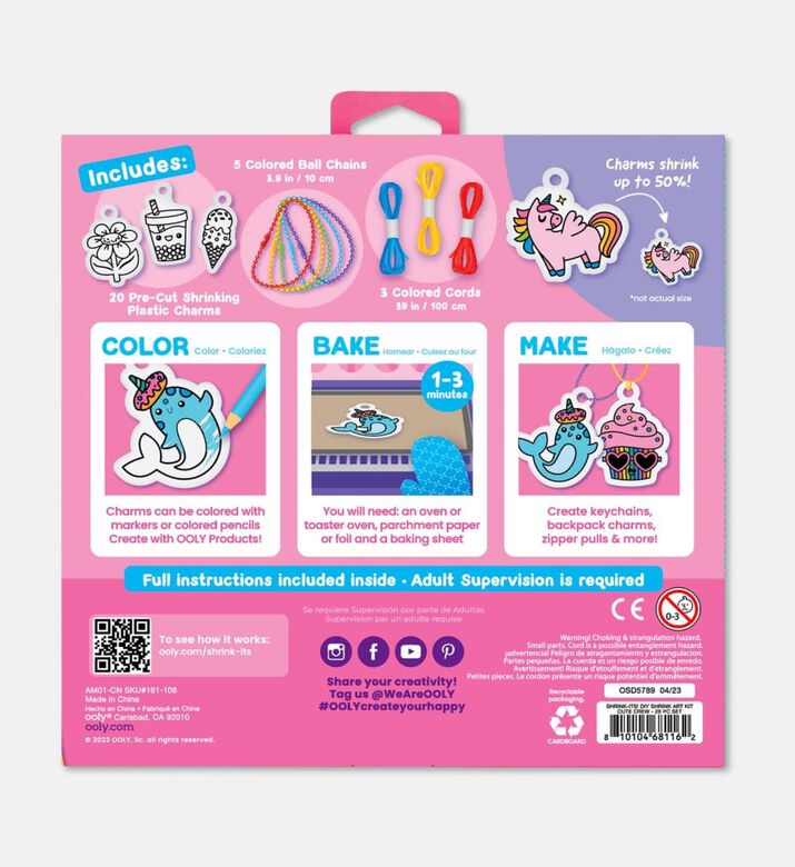 Ooly Shrink Its Diy Shrink Art Cute Crew Kit, Packshot View