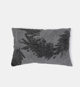 Home Deco and More Thodo Cotton Rectangular Filled And Vaccumed Cushion, Anthracite, Packshot View