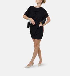 Metal-detail Draped Mini Dress