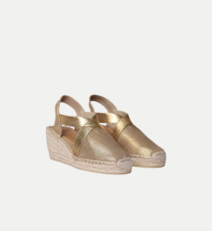 Toni Pons Fabi Silk Mid-wedge Espadrille, Light-gold, Eu-39, Packshot View