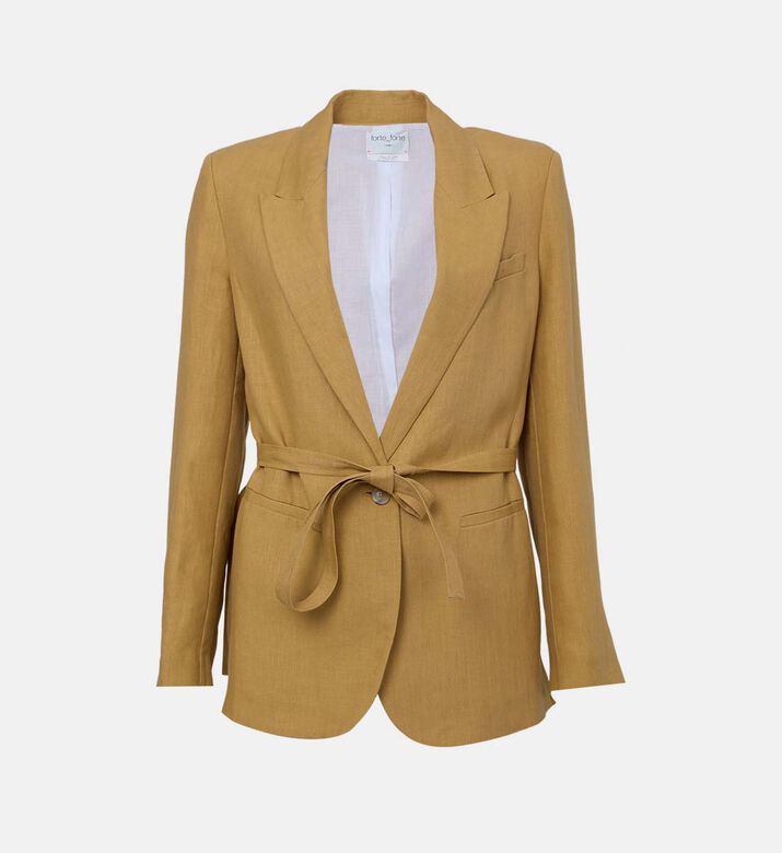 Linen Canvas Belted Jacket