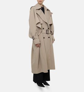 Source Unknown Button-down Long-sleeve Trench Coat, Model View