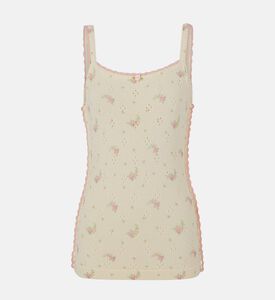 بلوزة مطرزة بنقشة أزهار