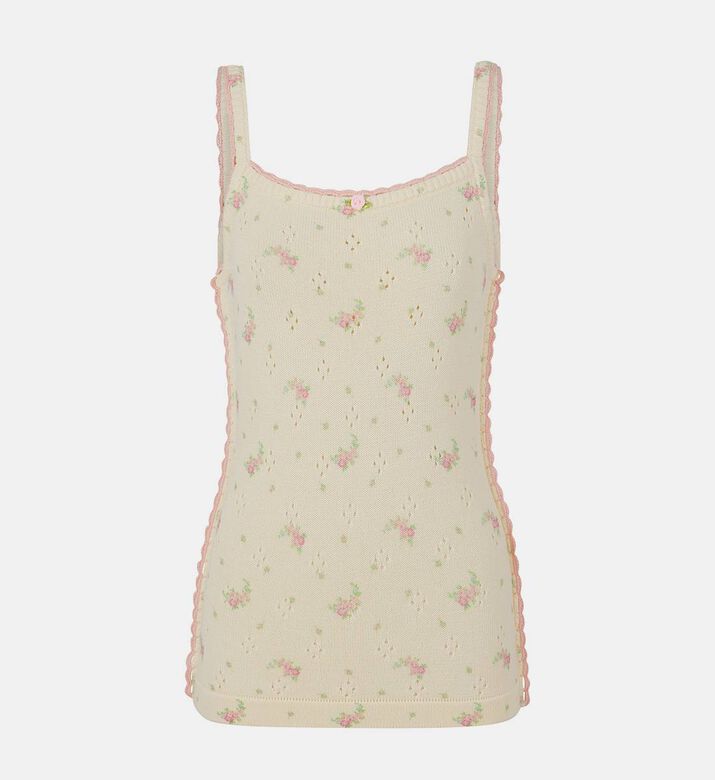 بلوزة مطرزة بنقشة أزهار