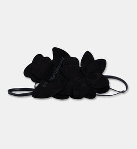 Hereu Corola Leather Floral Tie Handle, Black, Packshot View