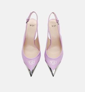 Leather Logo-print Mid-heel Pumps