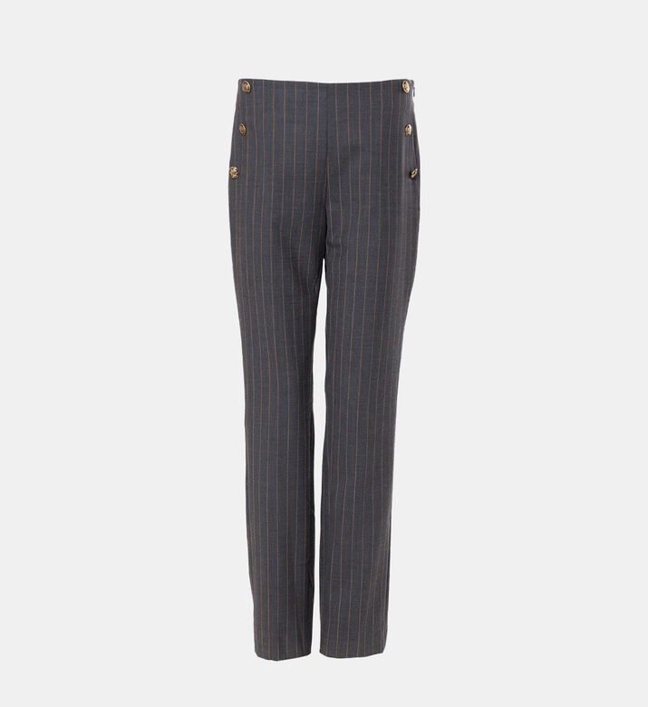 Striped Straight-leg Trousers