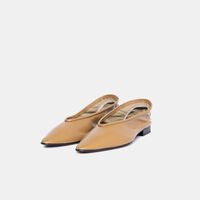 Carre Creased Leather Pumps