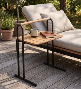 Lifestyle Garden Aluminum Teak Wood Portable Table, Packshot View
