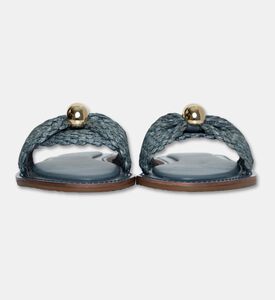 Arezzo Braided Slide Flat Sandals, Blue, Eu-40, Packshot View