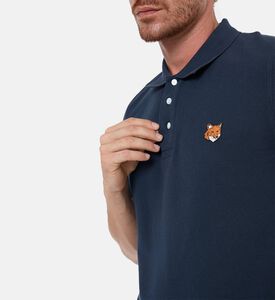 Maison Kitsune Classic Fox-embroidery Polo Shirt, Navy, M, Model View