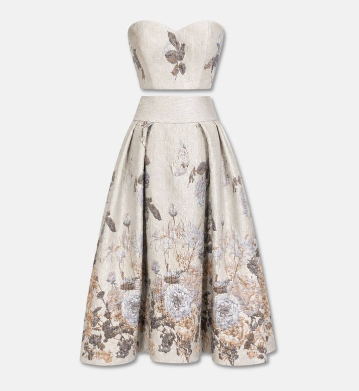 Savanna Brocade Floral Bralette, Grey, L, Packshot View