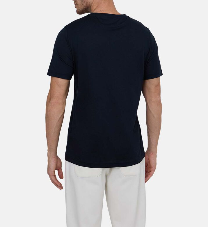 Cotton-blend Plain Crewneck T-shirt