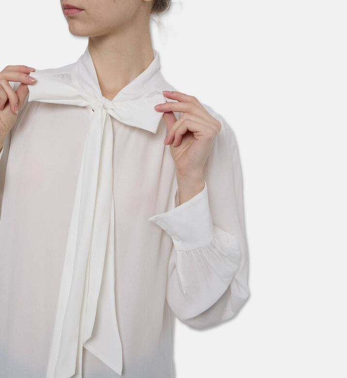 Alice and Olivia Bow-detail Long-sleeve Shirt, Model View