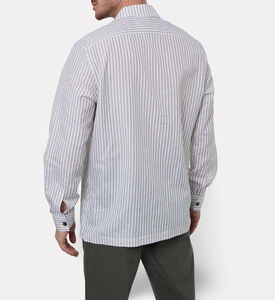 Corneliani Striped Popover Shirt, Model View