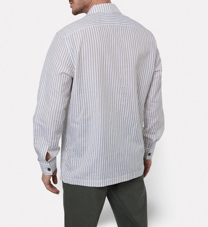 Corneliani Striped Popover Shirt, Model View