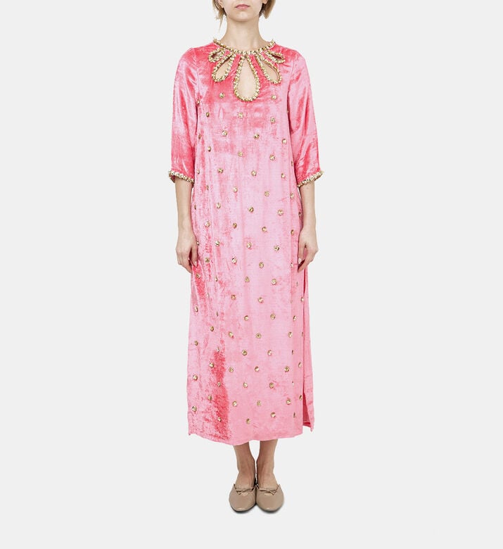 Crystal Embellished Velvet Dress Crystal Embellished Velvet Dress