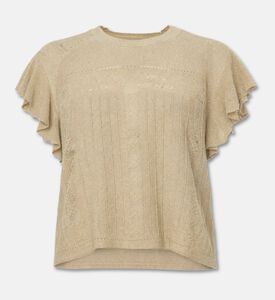 Ba and Sh Ruffled Knit Short-sleeve Top, Packshot View